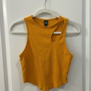 Wild Fable Yellow Crop Tank Top With Cutout